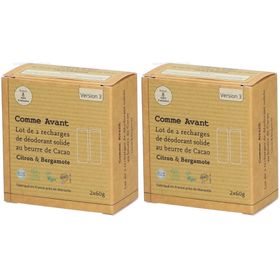 COMME AVANT Déodorant Solide Citron & Bergomote Lot de 2 Recharges
