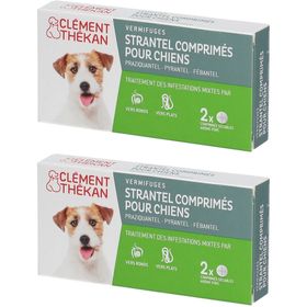 Clement Thekan Vermifuges Vers Plats Et Ronds Chien 2 Comprimés