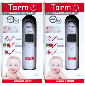 TORM - Thermomètre auriculaire - Prise de température auriculaire - Technologie infrarouge - Thermomètre premium - 1 unité