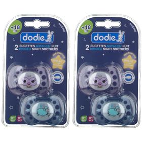 Dodie Sucette Anatomique Nuit Sucette anatomique de nuit, téterelle silicone, décorée, N°