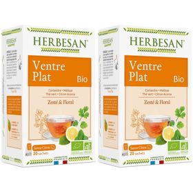 HERBESAN INFUSION BIO VENTRE PLAT N° 10 - Mélange de plantes pour tisane, infusette.  - bt