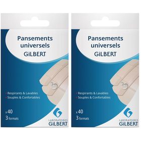 GILBERT PANSEMENTS UNIVERSELS - Pansement adhésif, prédécoupé, microaéré, souple  - bt 40