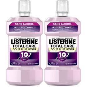LISTERINE TOTAL CARE GOÛT PLUS LÉGER BAIN DE BOUCHE - Bain de bouche fluoré, goût plus lég