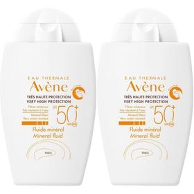 AVÈNE SOINS SOLAIRES PEAUX INTOLERANTES_ Fluide minéral très haute protection SPF50+- flac