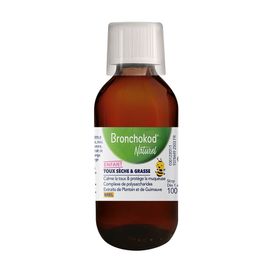 BRONCHOKOD NATUREL ENFANT TOUX SECHE & GRASSE - Dès 1 an - Goût orange - Flacon 100 ml