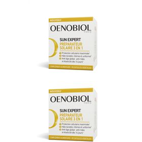 OENOBIOL - SUN EXPERT Préparateur Solaire 3en1 - Complément alimentaire - NOUVEAU-Triple action- Protection cellulaire1 - Hâle intense2 - Anti-âge global3- Prouvé cliniquement - 30 capsules végétales