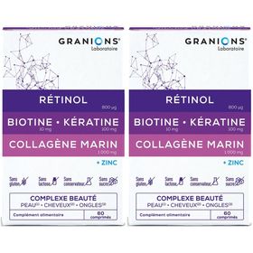 GRANIONS Complexe Beauté Rétinol Biotine Kératine Collagène Marin