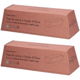 COMME AVANT Pain de savon à huile d'Olive - Enrichi en Huile de bourrache et argile rouge