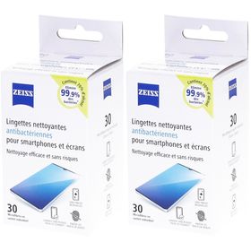 ZEISS Lingettes optiques nettoyante antibactérienne pour écrans de smartphone