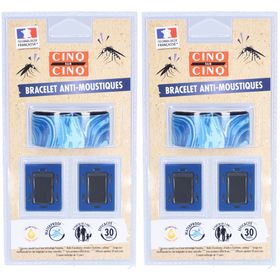 CINQ SUR CINQ Bracelet Anti-Moustiques Motif Bleu