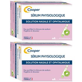 COOPER - Sérum physiologique - Lavage du nez et des yeux - Hygiène quotidienne - Pour toute la famille - Fabriqué en France - Boîte de 30 unidoses
