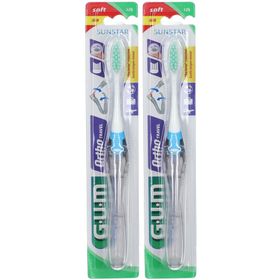 GUM® Ortho - Travel Brosse à dents de voyage orthodontique à 4 rangs