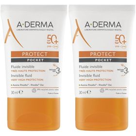A-DERMA PROTECT Fluide solaire visage invisible POCKET - SPF50+
