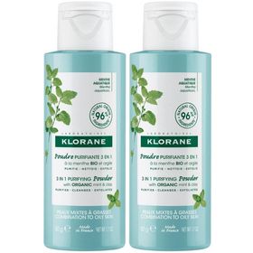 KLORANE Poudre purifiant 3 en 1 à la menthe BIO et argile