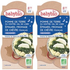 Babybio POMME DE TERRE DU CENTRE-VAL DE LOIRE EPINARD FROMAGE DE CHÈVRE FRANÇAIS dès 8 mois