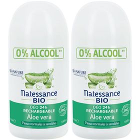 Natessance Déodorant Roll-On Aloe Vera Bio Sans Alcool ni Sels d’Aluminium