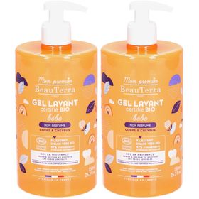 BeauTerra Gel Lavant Certifié Bio - Bébé Non Parfumé