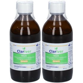 CLARIVER - Toux - Contre la toux dèche et productive - protège les muqueuses - Enfants - Solution buvable - 175ml
