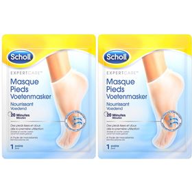 Scholl Masque Pieds Nourrissant à l'huile de macadamia pour peaux sèches - 1 paire de 2 chaussettes