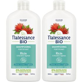 Natessance Shampooing Fortifiant à l’Huile de Ricin et Kératine Végétale
