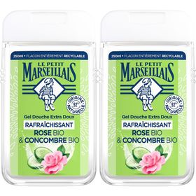 Le Petit Marseillais Gel Douche Extra Doux Rafraîchissant Rose BIO & Concombre BIO