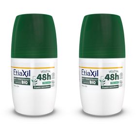 ETIAXIL - Déodorant Anti-transpirant Végétal - Transpiration Modérée - Certifié BIO - Aisselles - 48h - Parfum Thé vert - Roll On - 50 ml