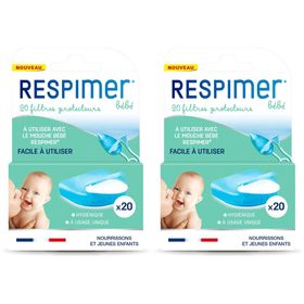 Respimer Recharges Mouche Bébé, 20 Filtres Protecteurs, Rhume et Rhynopharyngite