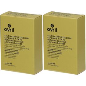 AVRIL Savon Corps Exfoliant Sponifié à Froid Verveine Exotique & Menthe Poivrée