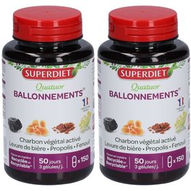 Superdiet Quatuor Ballonnements - Charbon, Fenouil, Propolis, Levure