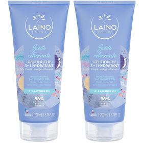 Laino Gel douche 3-en-1 hydratant à la lavande bio visage corps cheveux