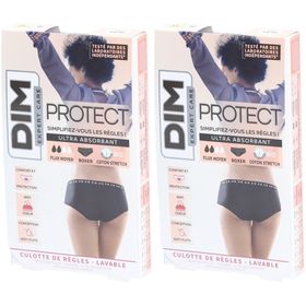 DIM Protect Culotte de règles Lavable - Boxer - Coton bio - Flux Moyen - 44/46