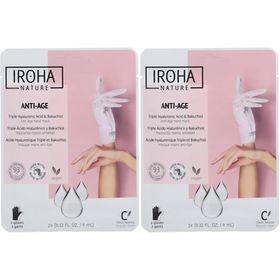 IROHA NATURE Masque gants anti-âge - Triple acide hyaluronique, bakuchiol et niacinamide