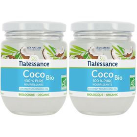 Natessance Huile de Coco Bio 100 % Pure Pressée à Froid