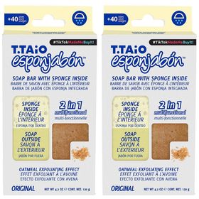 Esponjabon Savon Éponge 2 en 1 Flocons d’Avoine Gommage Doux