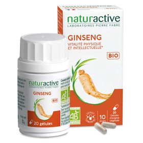 Naturactive Gélule Ginseng Bio , complément alimentaire à base de plante. bt 20