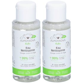 Alphanova Bébé Eau nettoyante visage, corps et siège à l’aloe vera bio