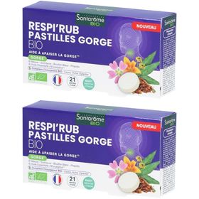 Santarome Respi'Rub Pastilles Gorge Bio Goût Menthe Citron