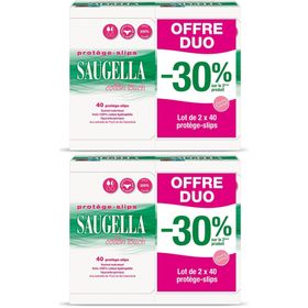 Saugella Cotton Touch - Protège-Slip Hypoallergénique & Doux - Tissu respirant et Fin pour Femmes - Propriétés Anti-Odeur - Peaux Sensibles - Pack de 40 X2
