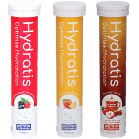 HYDRATIS Pastilles Hydratation Electrolytes Fruits des Bois + Pêche + Pomme Cannelle