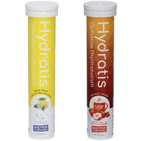 HYDRATIS Pastilles Hydratation Electrolytes Citron/Fleurs de Sureau + Pomme Cannelle