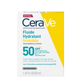 CeraVe Fluide Hydratant Invisible SPF50+ Peaux Normales à Sèches