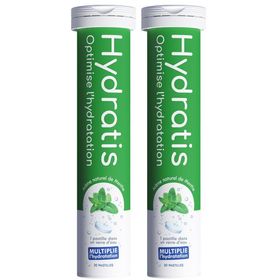 HYDRATIS - Pastilles Hydratation Electrolytes - Menthe - Améliore l'Hydratation et Favorise l'Énergie - Formule Isotonique - Sport, Récupération, Bien-être - 1 tube (20 Pastilles)