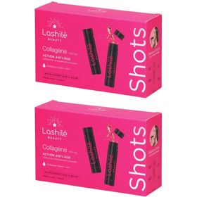 Lashilé Beauty - Shots Collagène 5000 mg - Action Anti-âge - Nutricosmétique à boire - Programme 14 Jours - Collagène marin type 1 et 3, Zinc