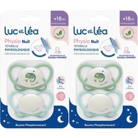 LUC ET LEA Duo de sucettes nuit physiologiques – Caméléon