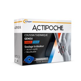 ACTIPOCHE - Coussin thermique - Thermothérapie - Contractures musculaires et douleurs articulaires - Genou - Gel - 1 unité