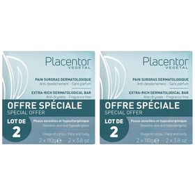 PLACENTOR VEGETAL Pain Surgras Dermatologique Lot de 2