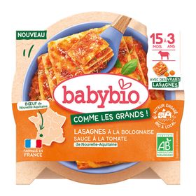 BABYBIO Lasagnes à la bolognaise boeuf et tomate de Nouvelle Aquitaine