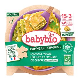 BABYBIO Lasagnes veggie légumes et fromage de chèvre de nos régions