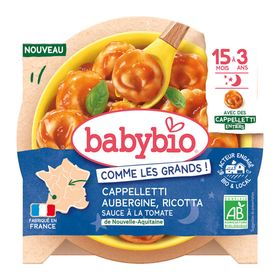 BABYBIO Cappelletti Aubergine Ricotta & sauce tomate de Nouvelle-Aquitaine