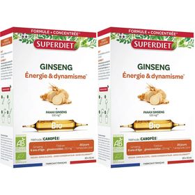 SUPERDIET – GINSENG BIO – 20 ampoules de 10 ml